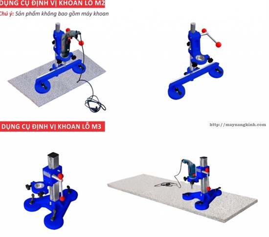 Thiết bị định vị khoan lỗ phục vụ khoan các phiến Đá & Kính