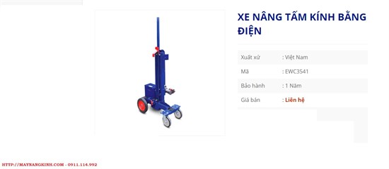 Xe nâng hạ tấm kính, tấm đá bằng điện