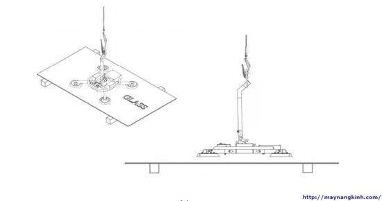 06 Thao tác vận hành hít tấm kính đặt nằm ngang